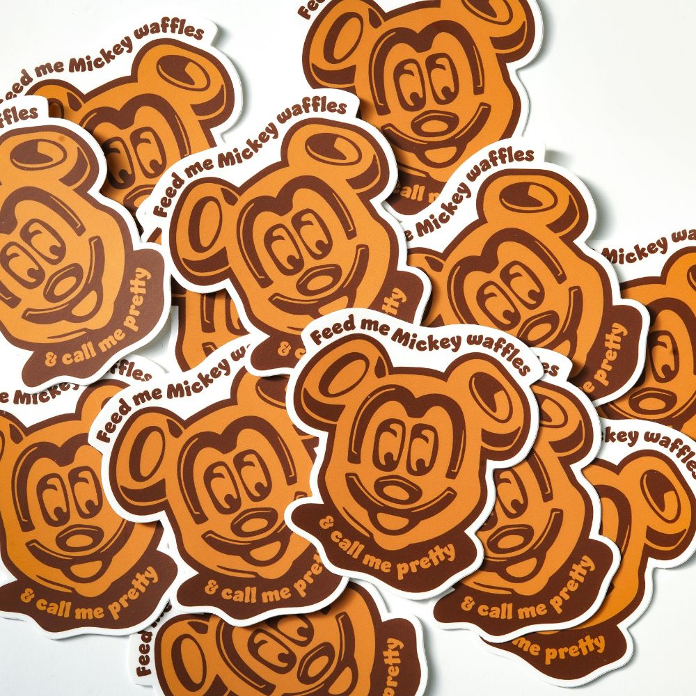Mickey waffle Disney-inspired sticker featuring classic waffle design with ears.