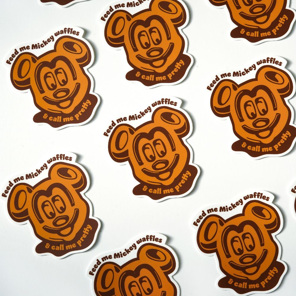 Mickey waffle Disney-inspired sticker featuring classic waffle design with ears.
