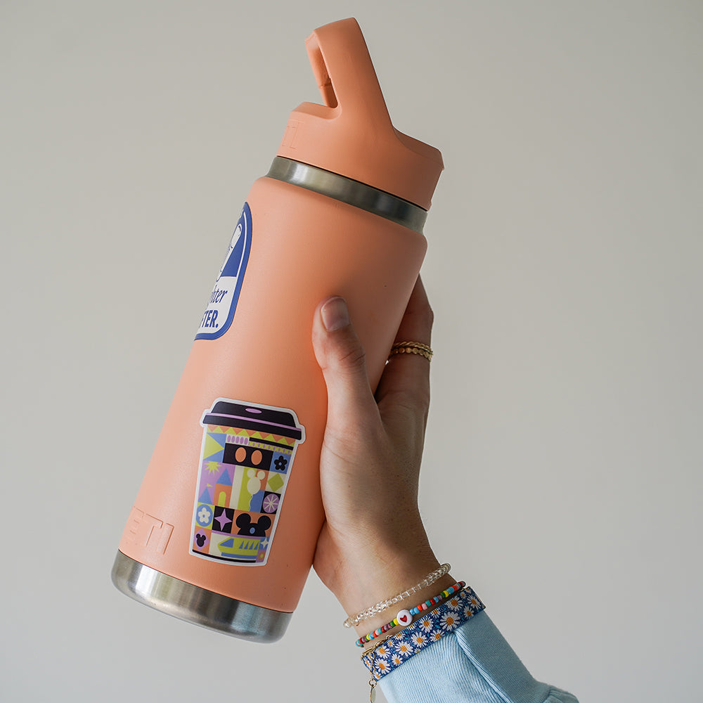 Main Street Latte Disney-inspired sticker featuring a to-go coffee cup design.