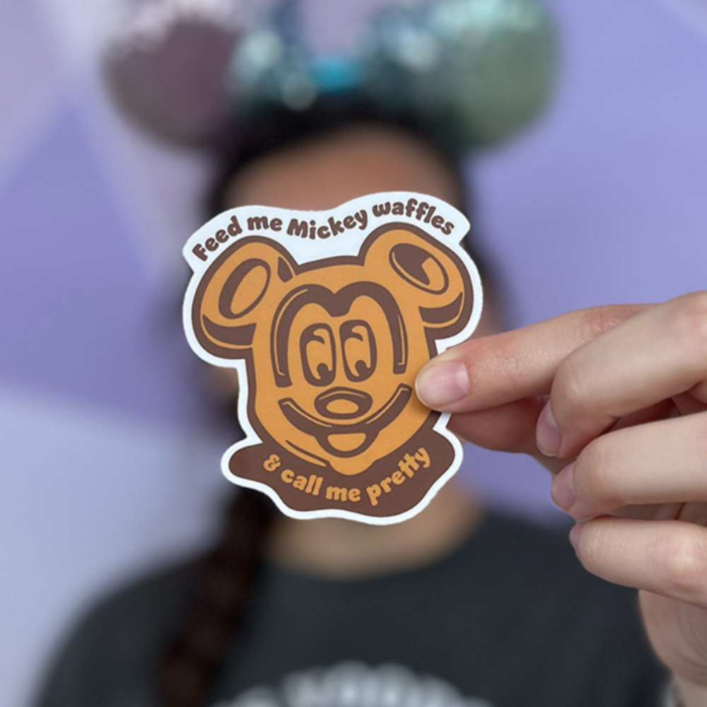 Mickey waffle Disney-inspired sticker featuring classic waffle design with ears.