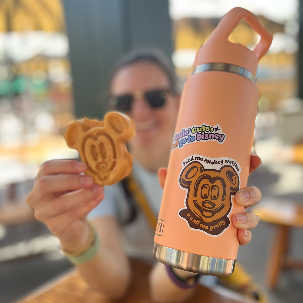 Mickey waffle Disney-inspired sticker featuring classic waffle design with ears.