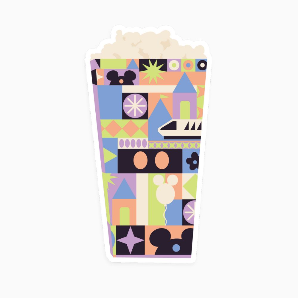 Main Street Popcorn Disney-inspired sticker featuring popcorn bucket design.